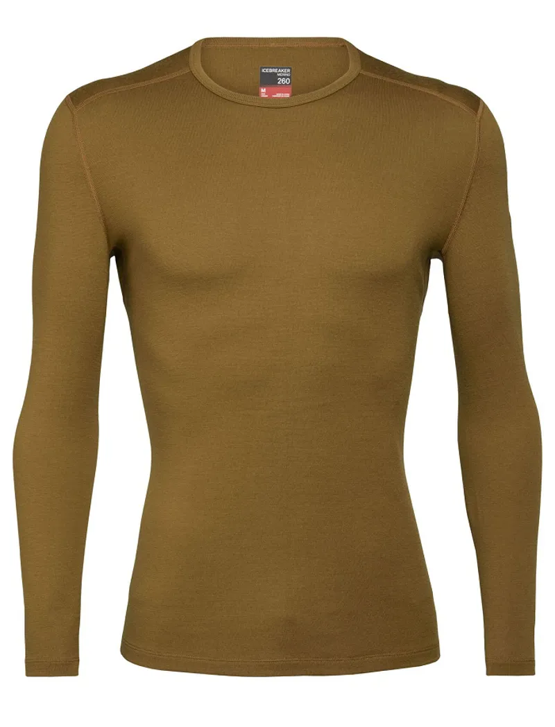 Icebreaker Mens 260 Tech Long Sleeve Crewe Curry